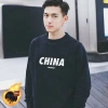 Andy Lau's 2022 Spring and Autumn new men's hoodie, round-neck pullover, long-sleeved and fleece winter loose men's top details Picture